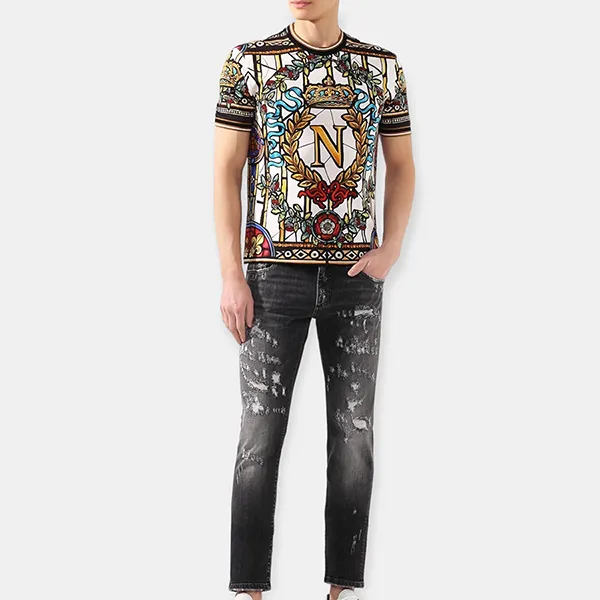 Áo Phông Nam Dolce & Gabbana D&G Napoleon T-Shirt G8KC0T FI710 Phối Màu Size 48 - Thời trang - Vua Hàng Hiệu