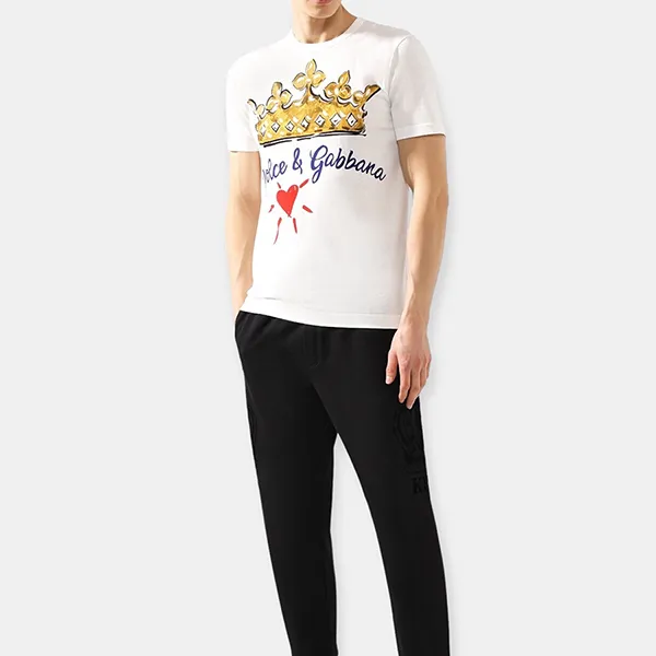 Áo Phông Nam Dolce & Gabbana D&G T-Shirt G8IA8T HH7QW Màu Trắng Size 46