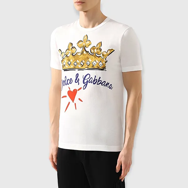 Áo Phông Nam Dolce & Gabbana D&G T-Shirt G8IA8T HH7QW Màu Trắng Size 46