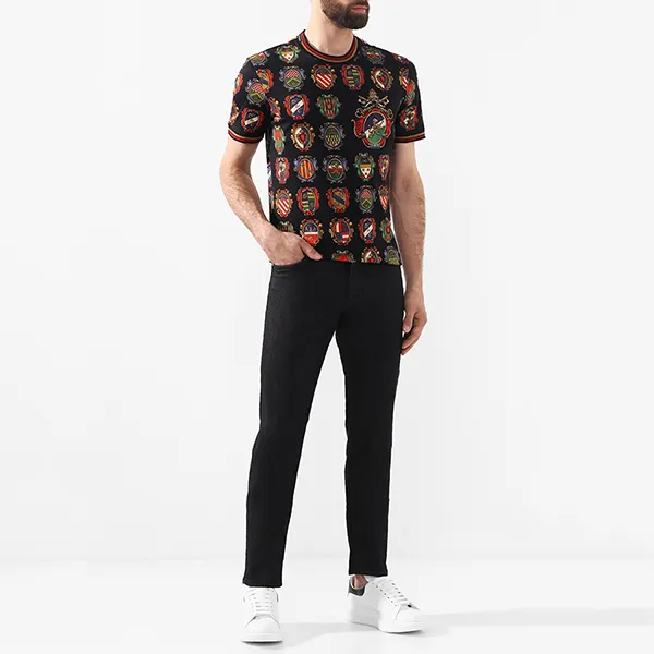 Áo Phông Nam Dolce & Gabbana D&G T-Shirt G8KC0T HH77N Hoạ Tiết Phối Màu Size 50 - Thời trang - Vua Hàng Hiệu