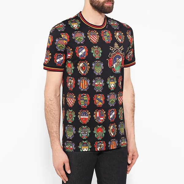 Áo Phông Nam Dolce & Gabbana D&G T-Shirt G8KC0T HH77N Hoạ Tiết Phối Màu Size 50 - Thời trang - Vua Hàng Hiệu