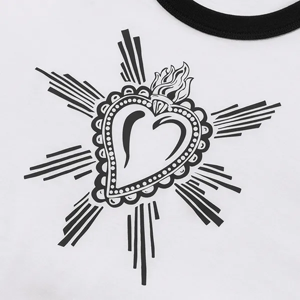 Áo Phông Nam Dolce & Gabbana D&G Trái Tim Ngực T-shirt G8HI7T G7VJV Màu Trắng Size 44