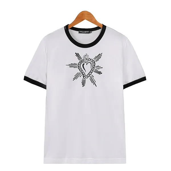 Áo Phông Nam Dolce & Gabbana D&G Trái Tim Ngực T-shirt G8HI7T G7VJV Màu Trắng Size 44