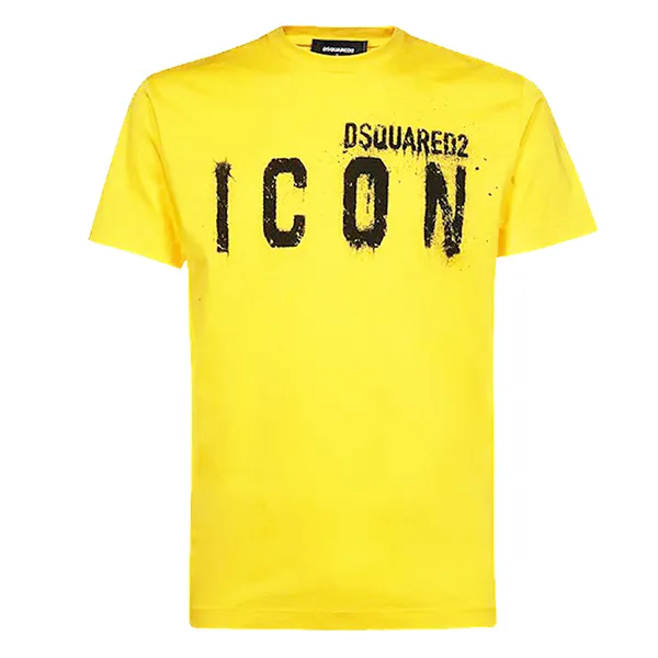 Áo Phông Nam Dsquared2 Icon Spray Cool T-Shirt S79GC0039S23009173 Màu Vàng Size 44
