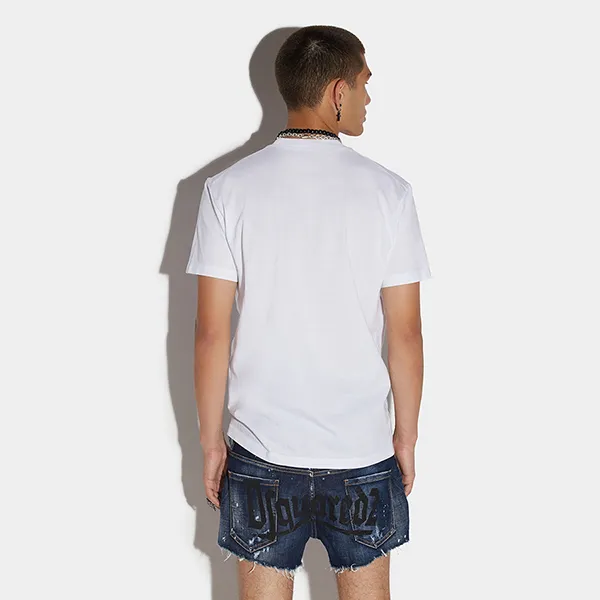 Áo Phông Nam Dsquared2 Icon Sunset Cool T-Shirt S79GC0065S23009100 Màu Trắng Size L