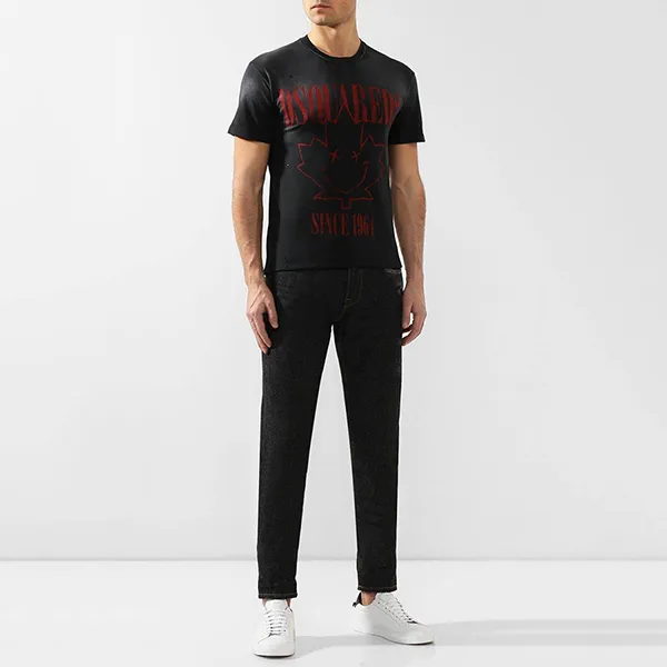 Áo Phông Nam Dsquared2 Logo T-Shirt S71GD0830 Màu Đen Size 46