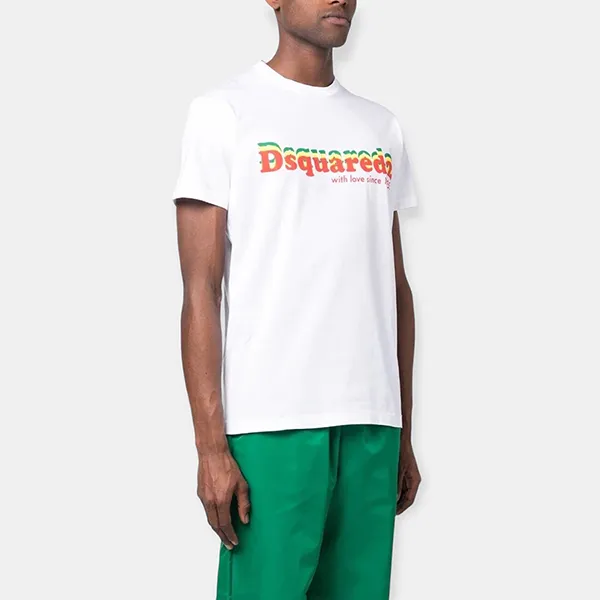 Áo Phông Nam Dsquared2 Me'n T-Shirt S71GD1253S23009100 Màu Trắng Size S