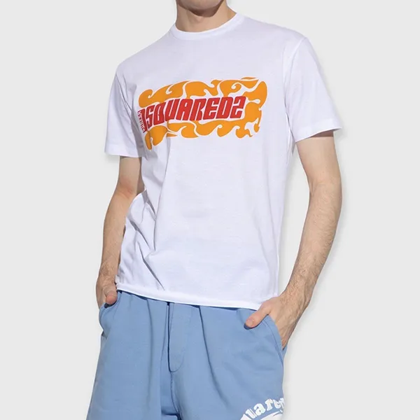 Áo Phông Nam Dsquared2 T-Shirt S74GD1083S23009100 Màu Trắng Size S