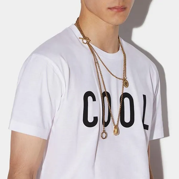 Áo Phông Nam Dsquared2 Tops And Cool White Tshirt Men S71GD1070S23009100 Màu Trắng
