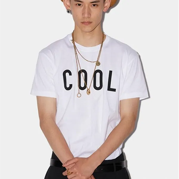 Áo Phông Nam Dsquared2 Tops And Cool White Tshirt Men S71GD1070S23009100 Màu Trắng