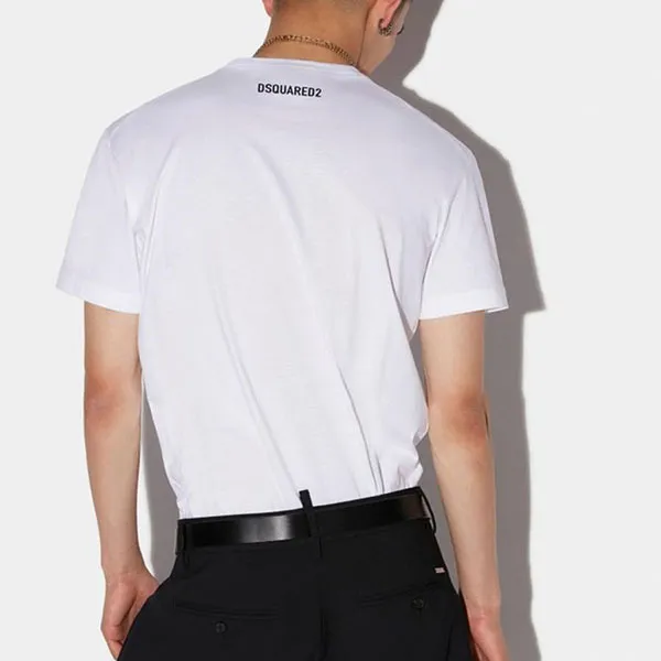 Áo Phông Nam Dsquared2 Tops And Cool White Tshirt Men S71GD1070S23009100 Màu Trắng
