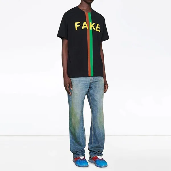Áo Phông Nam Gucci Fake Not Printed Tshirt Màu Đen Size XS - Thời trang - Vua Hàng Hiệu