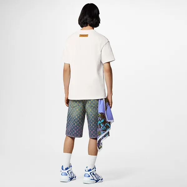 Áo Phông Nam Louis Vuitton LV Rainbow Printed T-Shirt 1AB4UP Màu Trắng Size L