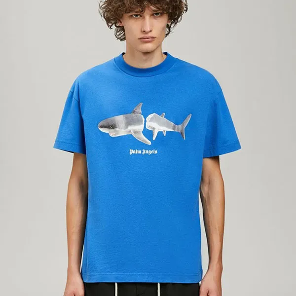 Áo Phông Nam Palm Angles Shark Tshirt Màu Xanh Blue - Thời trang - Vua Hàng Hiệu