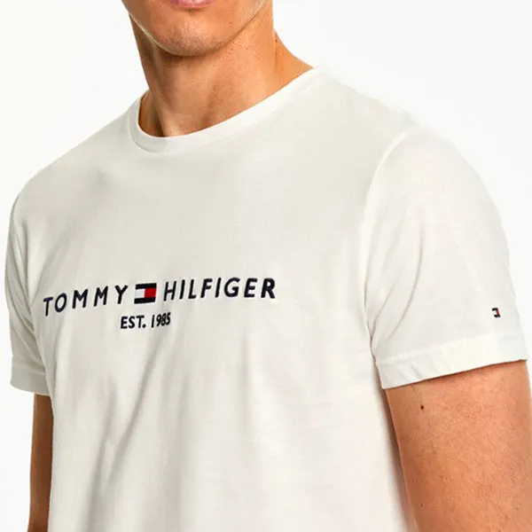 Áo Phông Nam Tommy Hilfiger Organic Cotton Embroidered Logo TShirt White Màu Trắng Size L - Thời trang - Vua Hàng Hiệu