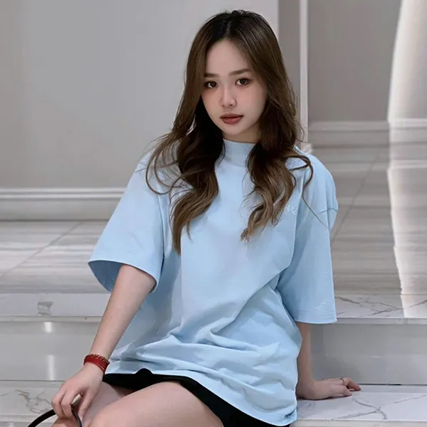 Áo Phông Nữ 13 De Marzo Light Blue With Bunny Original Luminous Tshirt FR0591 00301 Màu Xanh Nhạt