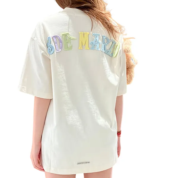Áo Phông Nữ 13 De Marzo Macaron Logo Papyrus Tshirt FR0409 02001 Màu Trắng Size S
