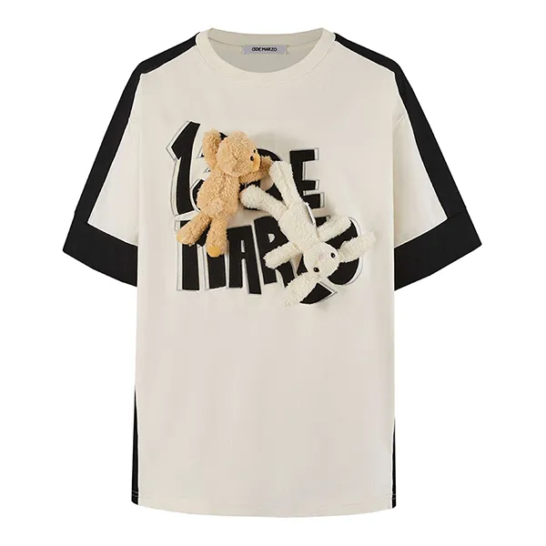 Áo Phông Nữ 13 De Marzo Doozoo Hook&Loop Logo T-shirt Coconut Milk Màu Be Size S