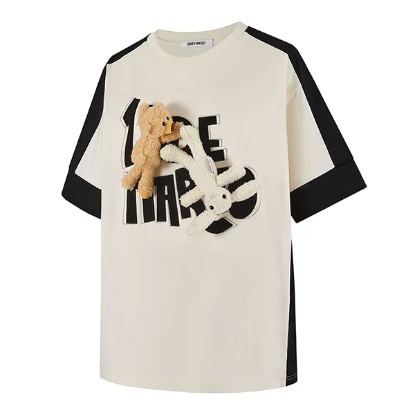 Áo Phông Nữ 13 De Marzo Doozoo Hook&Loop Logo T-shirt Coconut Milk Màu Be Size S