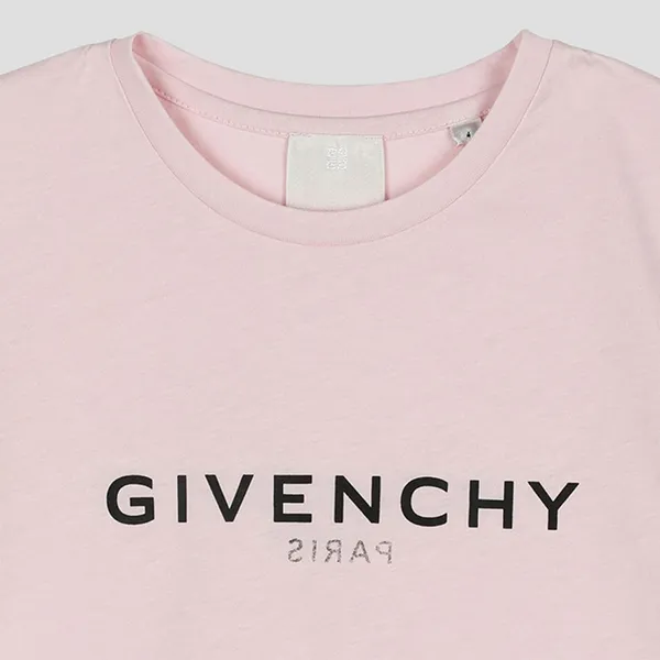 Áo Phông Nữ Givenchy Paris Classic Pink Printed Tshirt H15329 44Z Màu Hồng Nhạt
