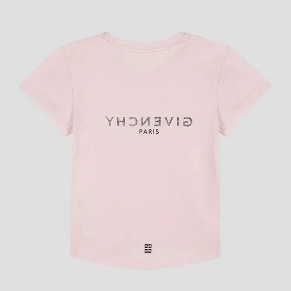 Áo Phông Nữ Givenchy Paris Classic Pink Printed Tshirt H15329 44Z Màu Hồng Nhạt
