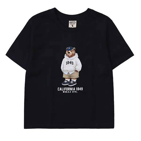 Áo Phông Nữ WHOAU Steve Photo Crop WHRPD2429F Tshirt Màu Xanh Navy Size S