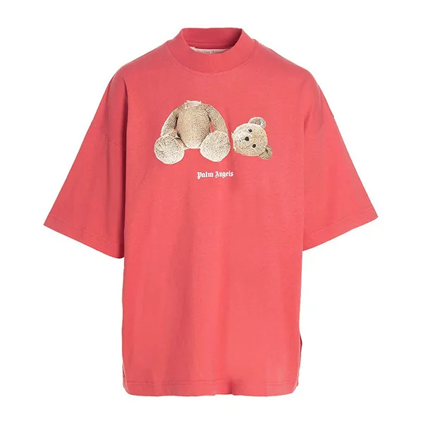 Áo Phông Palm Angels Tshirt PA Bear Loose Tee Màu Cam San Hô Size S