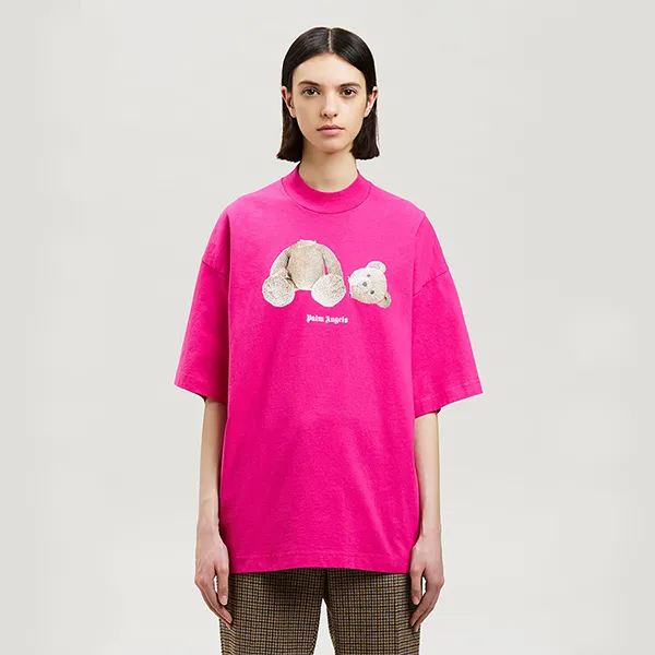 Áo Phông Palm Angels Tshirt PA Bear Loose Tee Màu Hồng Đậm Size S - Thời trang - Vua Hàng Hiệu