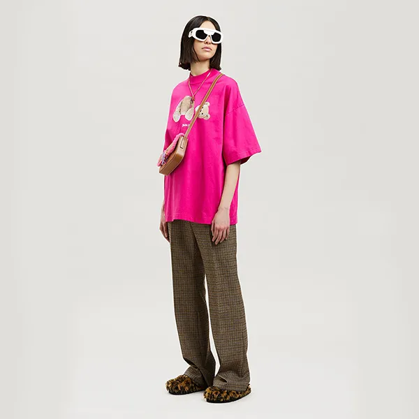 Áo Phông Palm Angels Tshirt PA Bear Loose Tee Màu Hồng Đậm Size S - Thời trang - Vua Hàng Hiệu