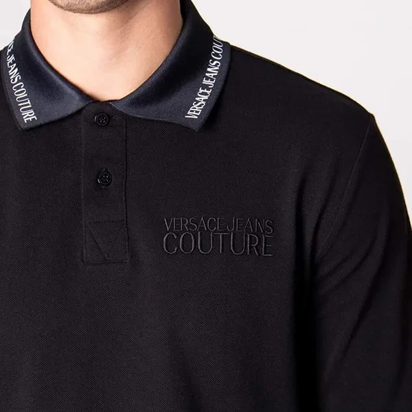 Áo Polo Dài Tay Nam Versace 73GAGT08 CJ01T 899 Màu Đen Size S