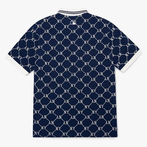 Áo Polo MLB Monogram New York Yankees 3LPQM3023-50NYL Màu Xanh Navy