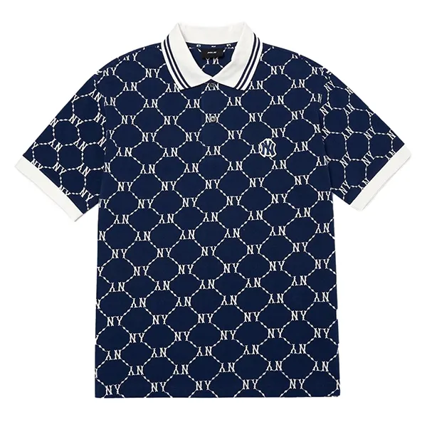 Áo Polo MLB Monogram New York Yankees 3LPQM3023-50NYL Màu Xanh Navy