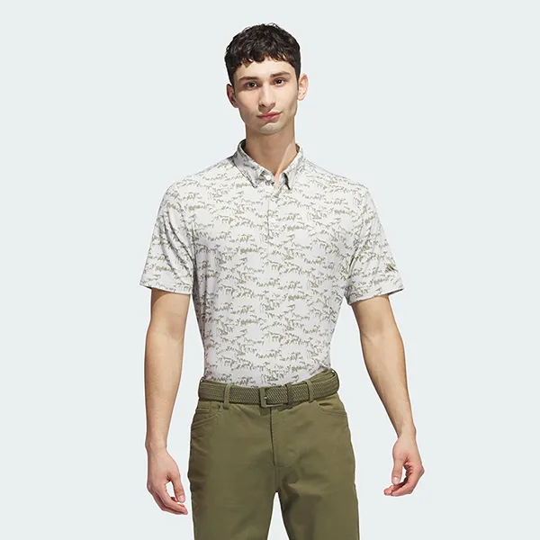 Áo Polo Nam Adidas Golf Go-To Printed Polo Shirt II7837 Màu Trắng Xám
