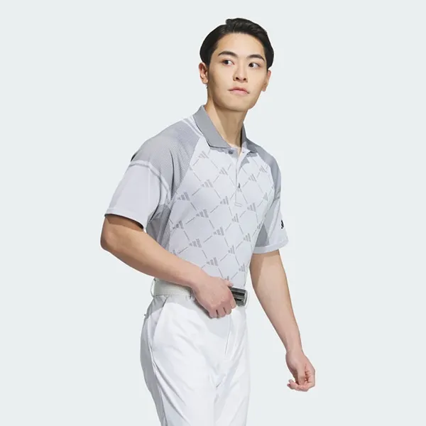 Áo Polo Nam Adidas Golf Primeknit Seamless Short Sleeve HZ6071 Màu Trắng Xám