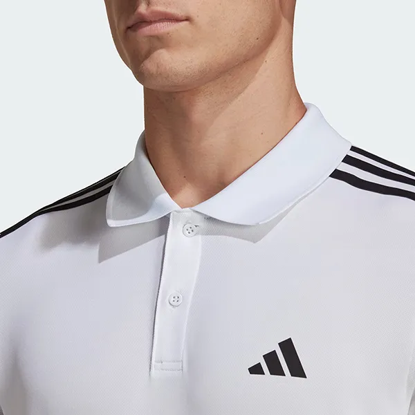 Áo Polo Nam Adidas Train Essentials Piqué 3-Stripes Training Shirt IB8109 Màu Trắng Size XL - 3