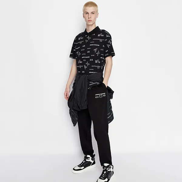 Áo Polo Nam Armani Exchange 6LZFAEZJ9ZZ122AP Màu Đen Size M - Thời trang - Vua Hàng Hiệu