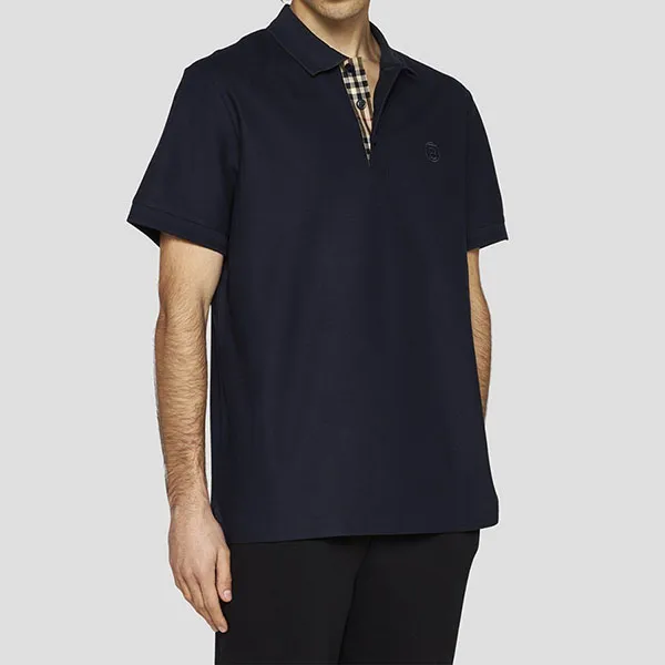 Áo Polo Nam Burberry With Logo Emboirdered 8055227 Màu Xanh Navy Size S - Thời trang - Vua Hàng Hiệu