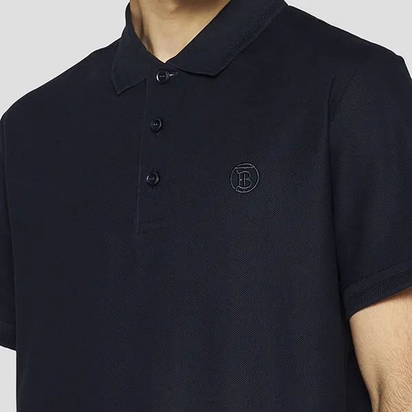 Áo Polo Nam Burberry With Logo Emboirdered 8055227 Màu Xanh Navy Size S - Thời trang - Vua Hàng Hiệu
