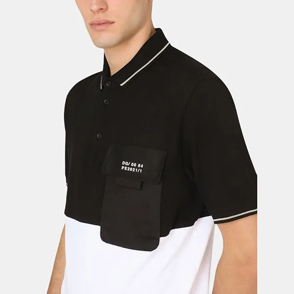 Áo Polo Nam Dolce & Gabbana D&G G8MO7Z Màu Đen Trắng Size 46 - Thời trang - Vua Hàng Hiệu