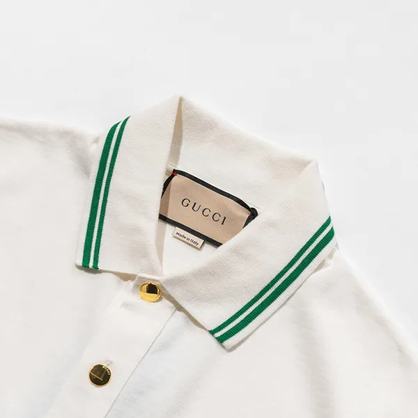 Áo Polo Nam Gucci 628339 XJCQR 9061 Màu Xanh Trắng Size S