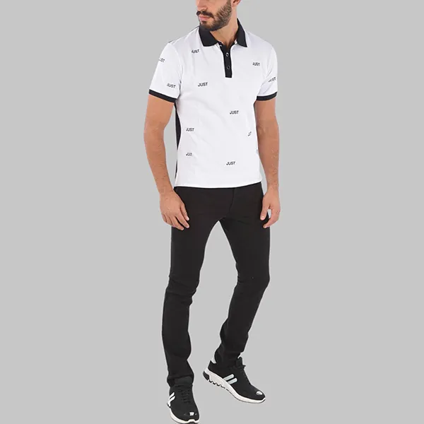 Áo Polo Nam Just Cavalli S03GL0061 Màu Đen Trắng Size 44 - Thời trang - Vua Hàng Hiệu