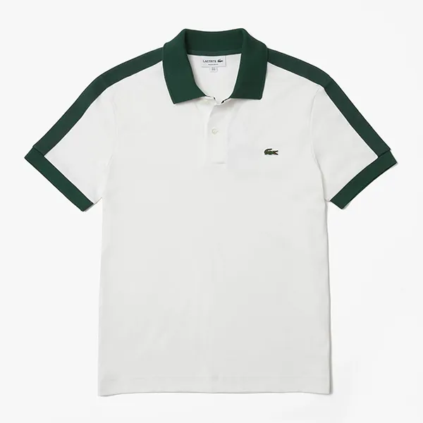 Áo Polo Nam Lacoste Classic Fit Contrast Collar Polo Shirt PH9532-00 Màu Trắng Phối Xanh Green Size 5