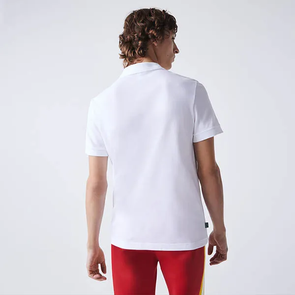 Áo Polo Nam Lacoste Regular Fit Tennis Embroidery Cotton Piqué PH2097 001 Màu Trắng Size 5