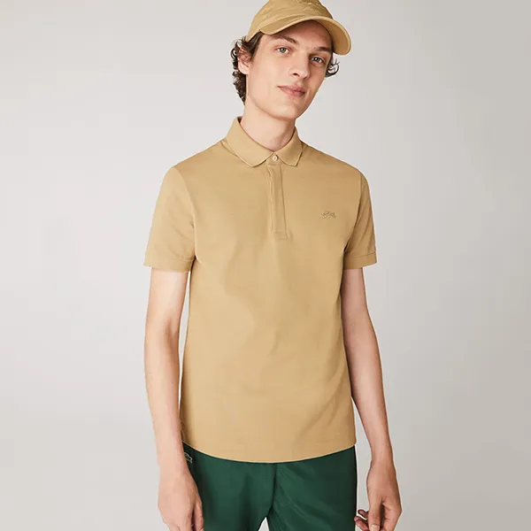 Áo Polo Nam Lacoste Men's Regular Fit Paris Shirt PH5522 02S Màu Vàng Cát Size 2