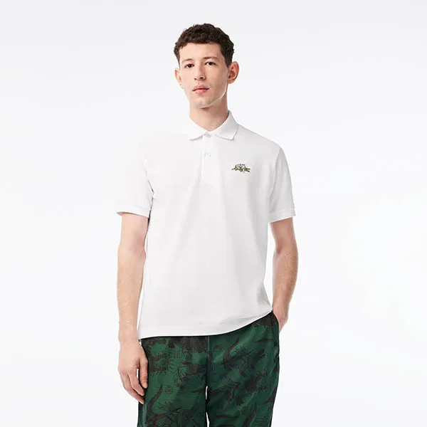Áo Polo Nam Lacoste x Netflix Organic Cotton PH7057-10-VIJ Màu Trắng Size 4