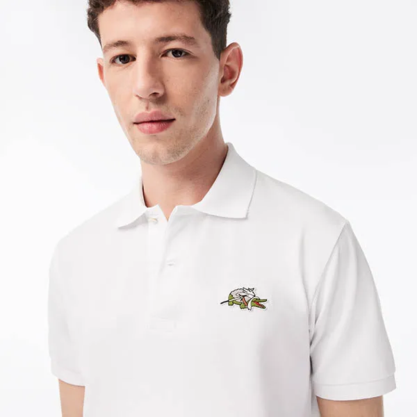 Áo Polo Nam Lacoste x Netflix Organic Cotton PH7057-10-VIJ Màu Trắng Size 4