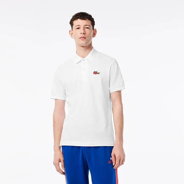 Áo Polo Nam Lacoste x Netflix Organic Cotton PH7057-10-VIM Màu Trắng Size 4