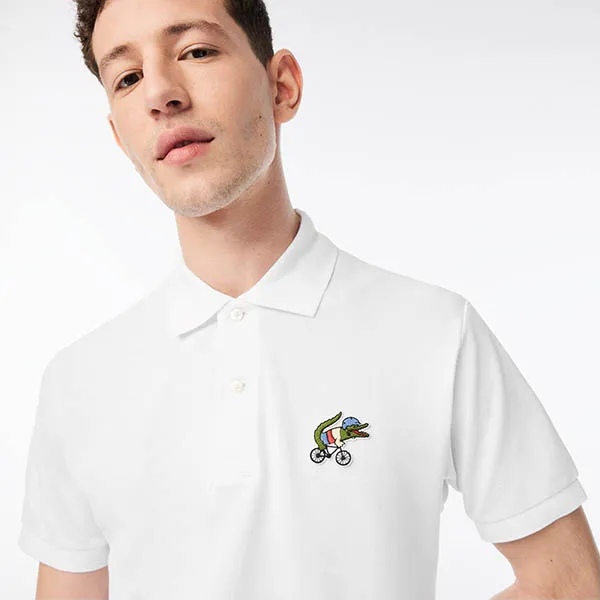 Áo Polo Nam Lacoste x Netflix Organic Cotton PH7057-10-VIQ Màu Trắng Size 4