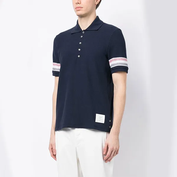 Áo Polo Nam Thom Browne Navy Shirt MJP169AJ0046415 Màu Xanh Navy Size 2