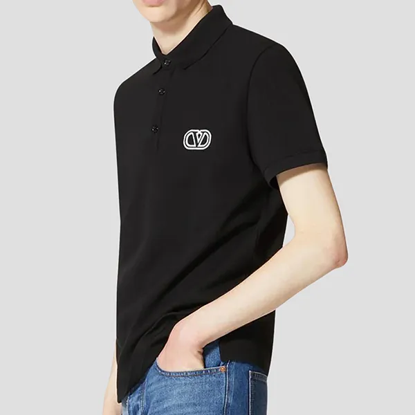 Áo Polo Nam Valentino Black With V Logo Signature Embroidered 3V3MH01K954 0NO Màu Đen Size S - Thời trang - Vua Hàng Hiệu
